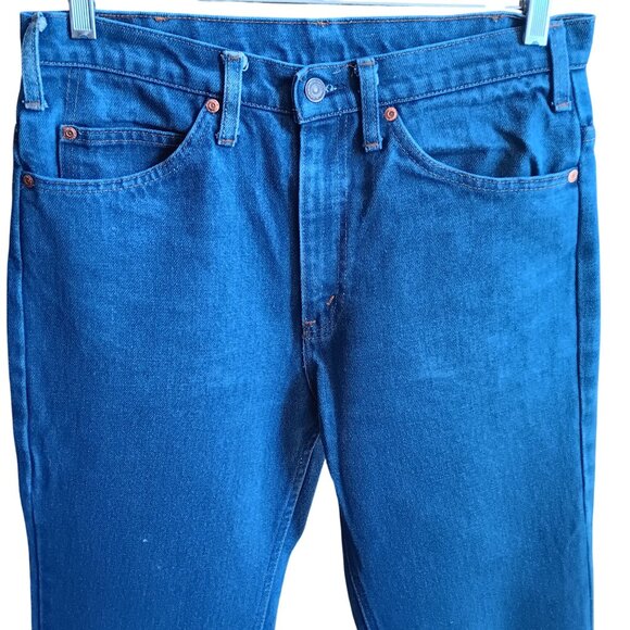 32x30 Vintage Jeans Plain Pockets Denim 1980's Bootcut Flare Hippy Boho - Picture 3 of 9